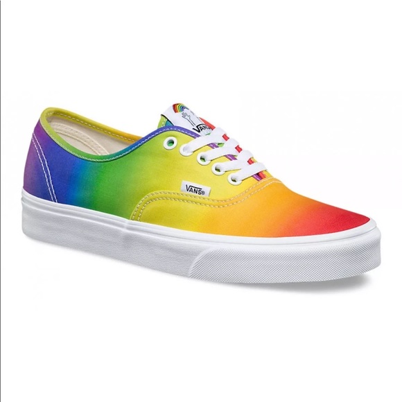 rainbow colored vans shoes